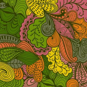 Vector abstract texture with abstract flowers. endless background. ethnic lac Stock Illustration