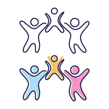 Vector abstract three people icon symbol with children Stock Illustration