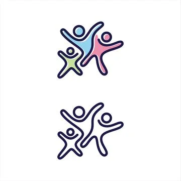 Vector abstract three people icon symbol Stock Illustration