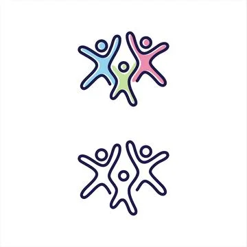 Vector abstract three people icon symbol Stock-Illustration