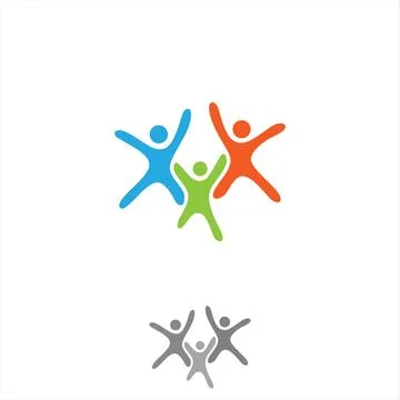 Vector abstract three people icon symbol Stock-Illustration