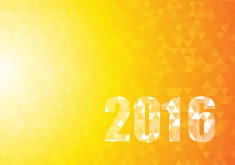 Vector : Abstract triangle on yellow orange background with 2016 Stock Illustration