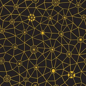 Vector abstract triangles pattern, honeycomb grid handdrawn backdrop Stock Illustration