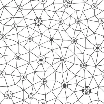 Vector abstract triangles pattern, honeycomb grid handdrawn backdrop 库存插图