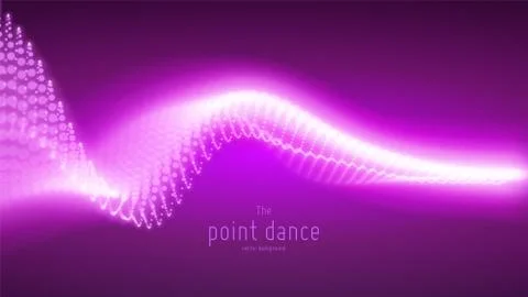 Vector abstract violet particle wave, points array, shallow depth of field Illustrazione stock