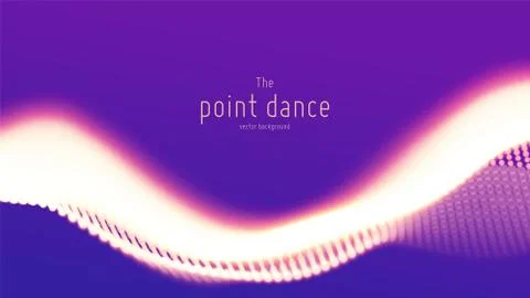 Vector abstract violet particle wave, points array, shallow depth of field Illustrazione stock