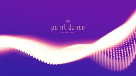 Vector abstract violet particle wave, points array, shallow depth of field Illustrazione stock