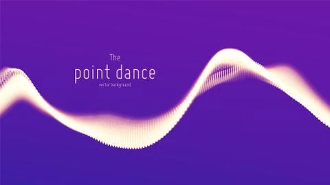 Vector abstract violet particle wave, points array, shallow depth of field Illustrazione stock