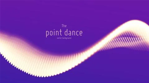 Vector abstract violet particle wave, points array, shallow depth of field Stockillustratie