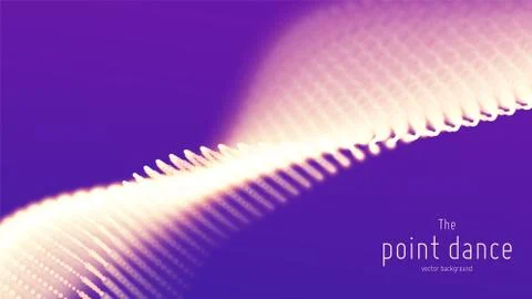 Vector abstract violet particle wave, points array, shallow depth of field 스톡 일러스트