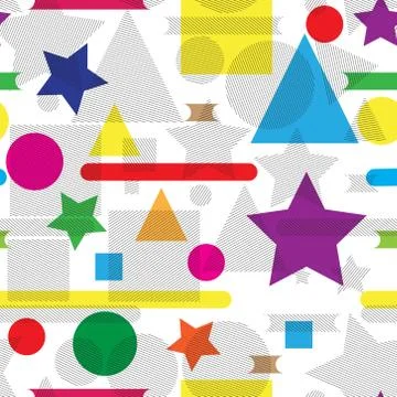 Vector abstract wallpaper seamless pattern with geometric shapes. 스톡 일러스트