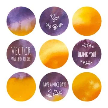 Vector abstract watercolor circle on white background.The color splashing on  Stock Illustration