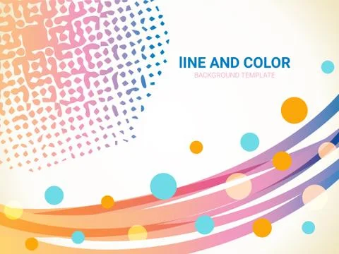 Vector abstract wavy lines and dots background Stock Illustration