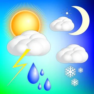 Vector abstract weather image set Stock Illustration