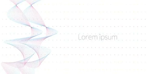 Vector abstract white background with pink and blue gradient wave and dots Illustrazione stock