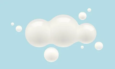 Vector abstract white cloud in realistic style. Vector digital cloud. Stock Illustration