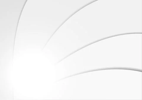 Vector : Abstract white curves and shadow on white background Stock Illustration