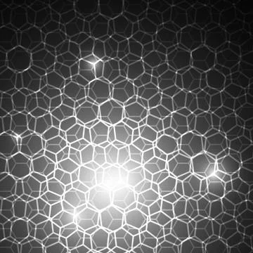 Vector : Abstract white honeycomb on black background Illustrazione stock