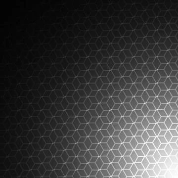 Vector : Abstract white honeycomb on black background Stock Illustration