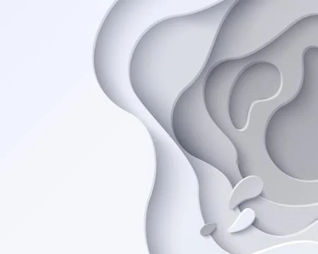 Vector abstract white paper cut banner Stock Illustration