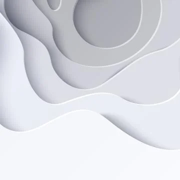 Vector abstract white paper cut banner Stock Illustration