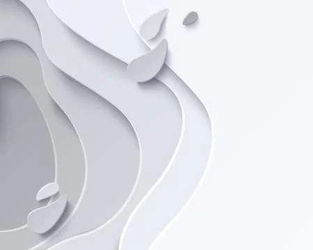 Vector abstract white paper cut banner Stock Illustration