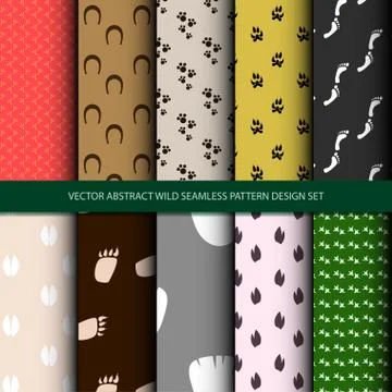 Vector abstract wild seamless pattern design set イラスト素材