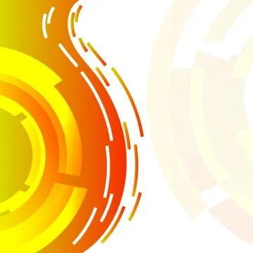 Vector : Abstract yellow and orange circle and curve on white background Stock Illustration