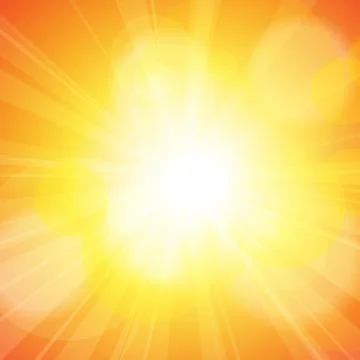 Vector : Abstract yellow and orange sun shine with bokeh Stock-Illustration