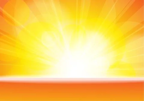 Vector : Abstract yellow and orange sun shine with bokeh Stock Illustration