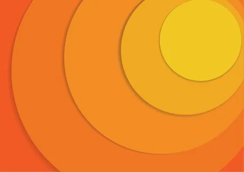 Vector : Abstract yellow and orange circles layer with shadow Stock Illustration
