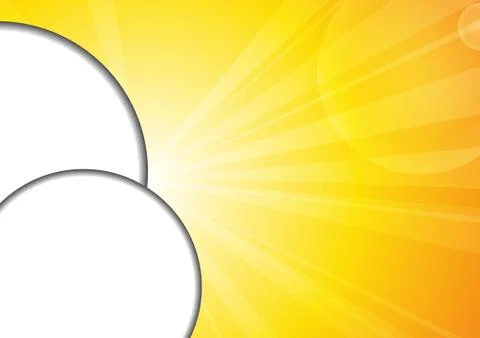 Vector : Abstract yellow stripe sun shine and empty space circle for text Stock Illustration