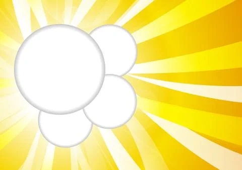 Vector : Abstract yellow stripe sun shine and empty space circle for text Stock Illustration