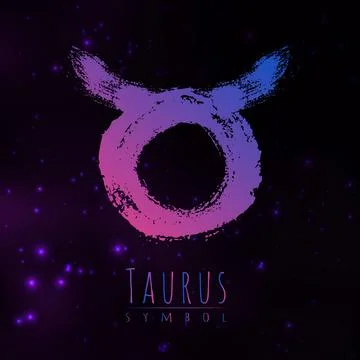 Vector abstract zodiac sign Taurus on a dark cosmic background of the space with Illustrazione stock