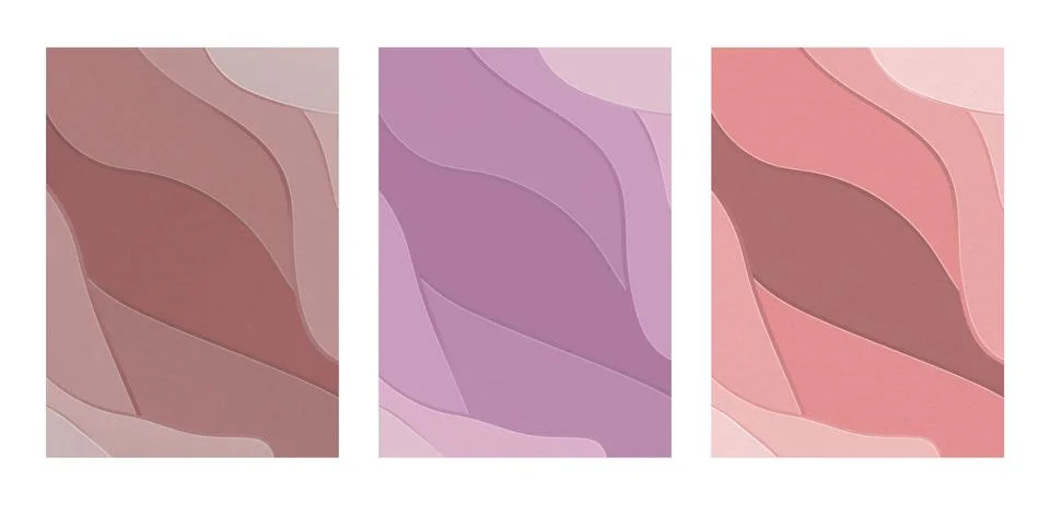 Vector abstraction in papercut. Three colours Stock Illustration