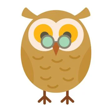 Vector academic owl in flat style 스톡 일러스트