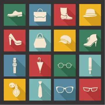 Vector accessories icon set- illustration Stock Illustration