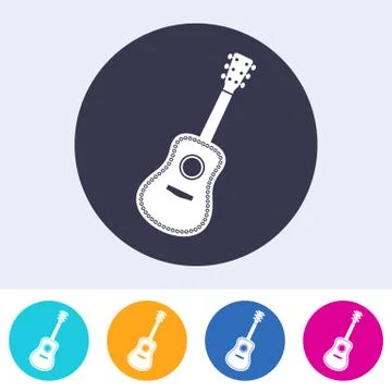 Vector acoustic guitar icon Stock Illustration