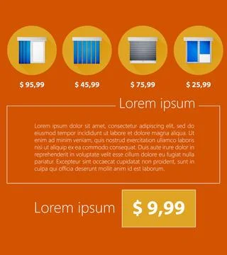 Vector ad layout for sale of windows with shutters Mock up for sale of win... Stock Photos