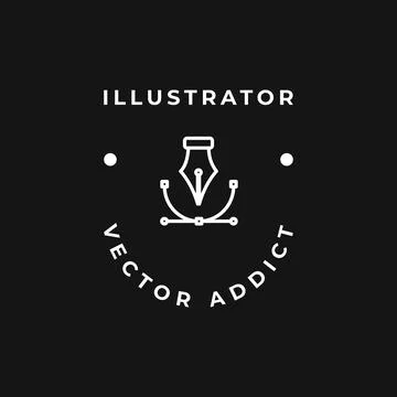 Vector Addict Concept, With Monoline Style for Brand Logo Stock Illustration