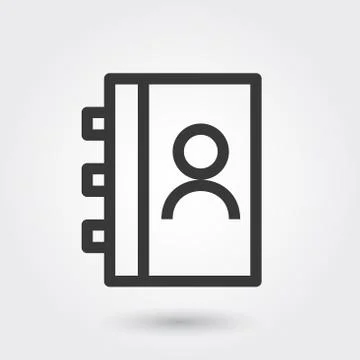 Vector, Address book, Line Icon with shadow Stock Illustration