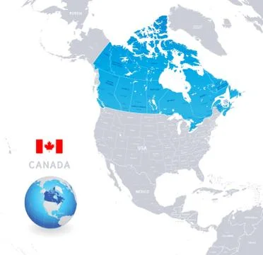 Vector Administrative Blue Canada Map Stock-Illustration