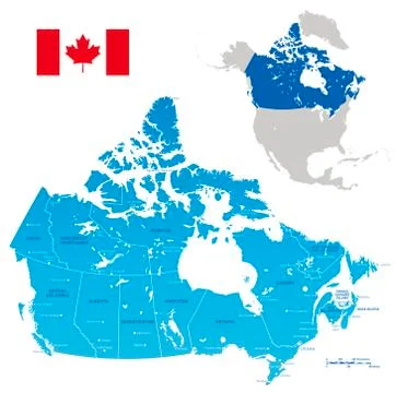 Vector Administrative Blue Canada Map Stock Illustration