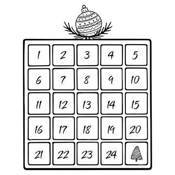 Vector Advent Calendar Christmas Illusstration Design Element Stock Illustration