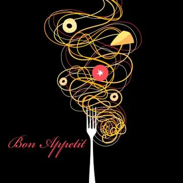 Vector advertising poster of a spaghetti Stock Illustration