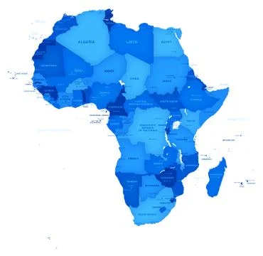 Vector Africa Blue Map Stock Illustration