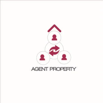 Vector Agent Property logo for company three people Stock Illustration
