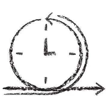 Vector Agile and Scrum process icon with clock and arrow 스톡 일러스트