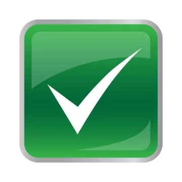 Vector agree icon on green button Stock Illustration