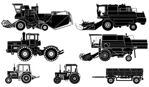 Vector Agricultural Vehicles Stock Illustration